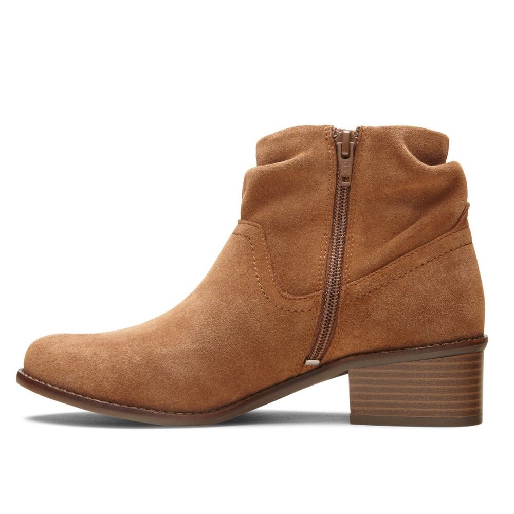Vionic Kanela Women's Heeled Bootie brown slouchy suede boots 9.5 - Picture 2 of 16